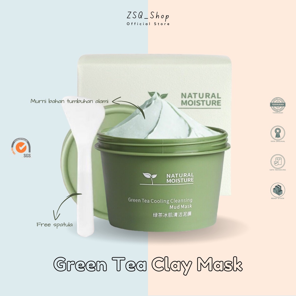 Mask Green Tea Clay Mask Masker Wajah Green Tea Pore Clean Clay Mask - 100gr