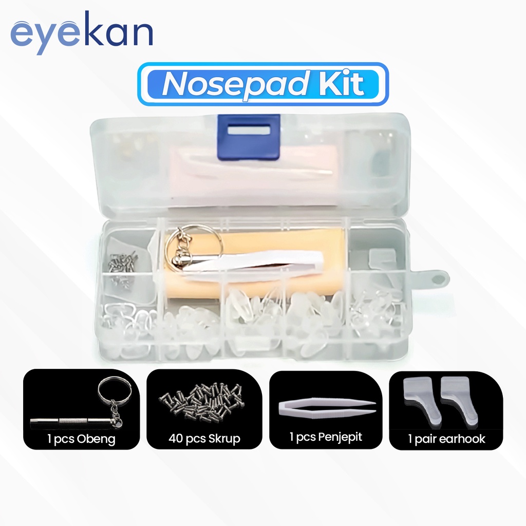 Eyekan Nosepad Reparasi Kacamata Free Earhook Obeng dan Kain lap