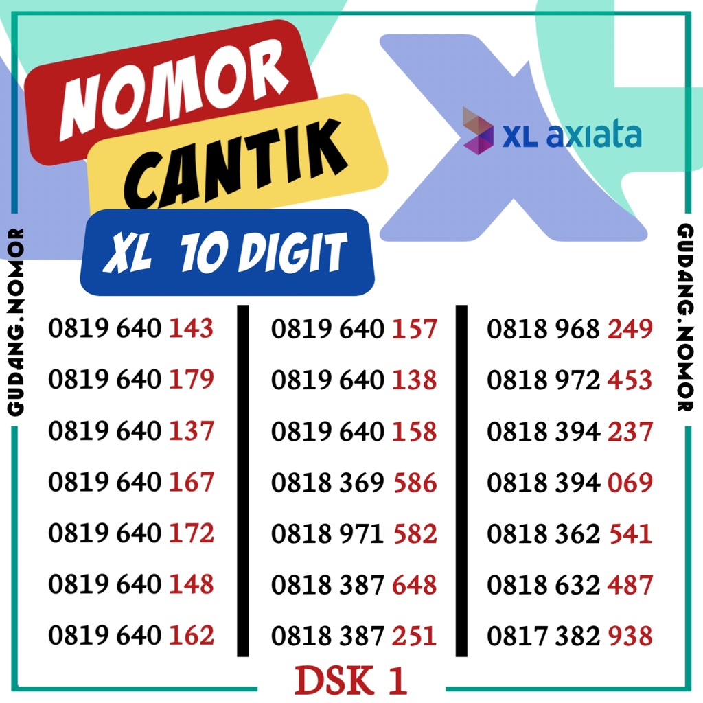 Nomor Cantik XL 4G Lte 10 Digit