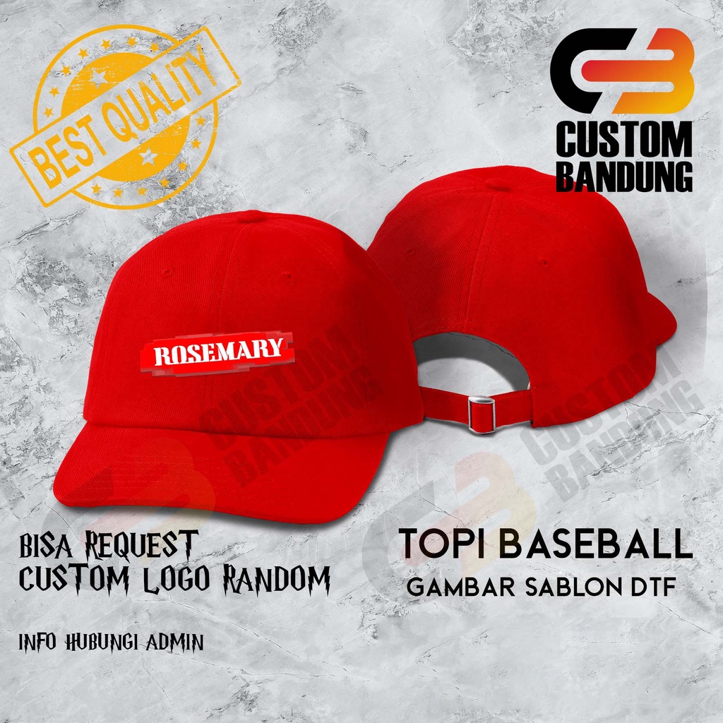 Topi Baseball  ROSEMARY Pria Wanita Topi Cap Bisa Tulis Nama Bisa COD Original High Premium Quality