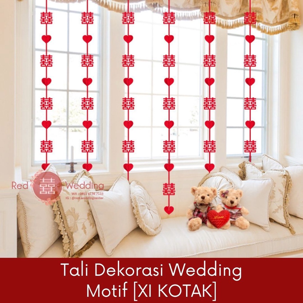 Tali Dekorasi Hiasan Wedding Tali Shuang Xi Dekor Kamar Tidur Ruang Tamu