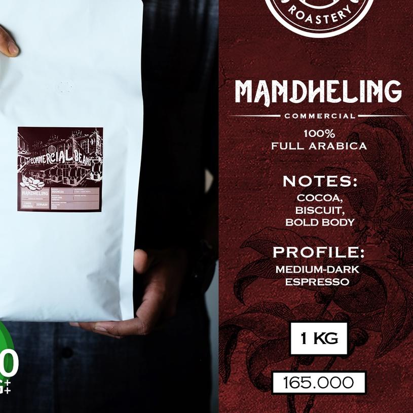 

☉ Kopi Arabika Mandheling 100% Full Arabica For Espresso Roasted Beans Commercial - MURAH 1 Kg ←