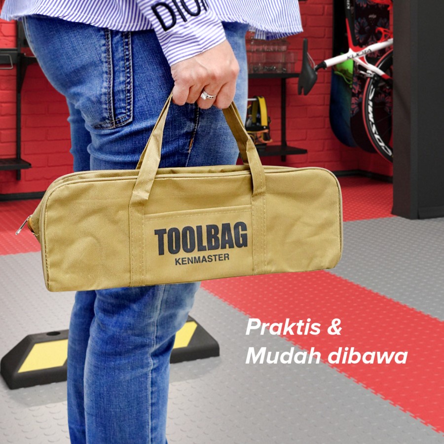 Kenmaster Tool Bag Coklat - Tas Perkakas Alat Tukang