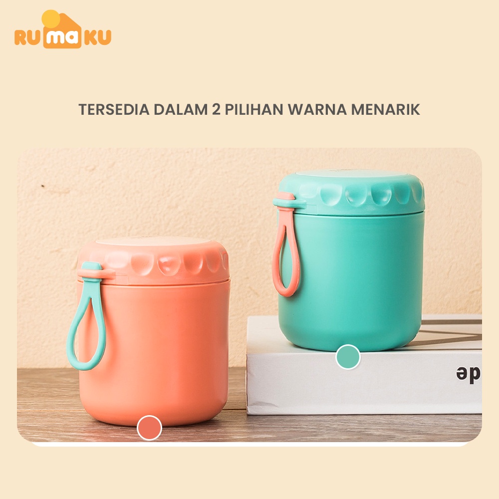Rumaku Tempat Sup Portable Cup Cangkir Sup 380ml Tahan Panas Anti Tumpah Gratis Sendok BPA FREE Mangkuk Sup Wadah Sup