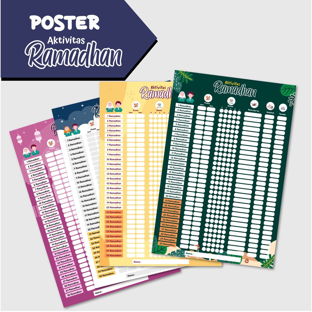 

Poster Jadwal Aktifitas Ramadhan - Poster Wipe And Clean - Poster Lembar Belajar