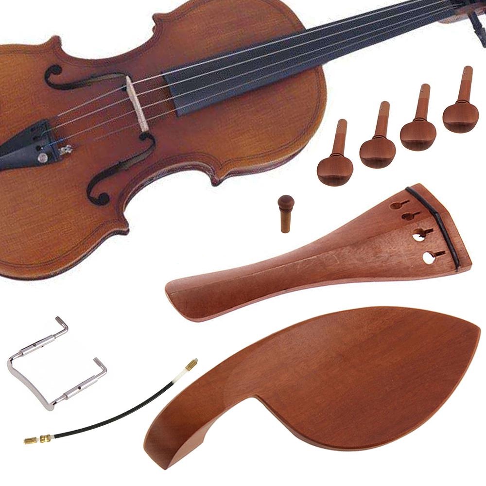 Set Parts Biola/Violin - Peg,Chinrest,Tailpiece,Endpin - Boxwood