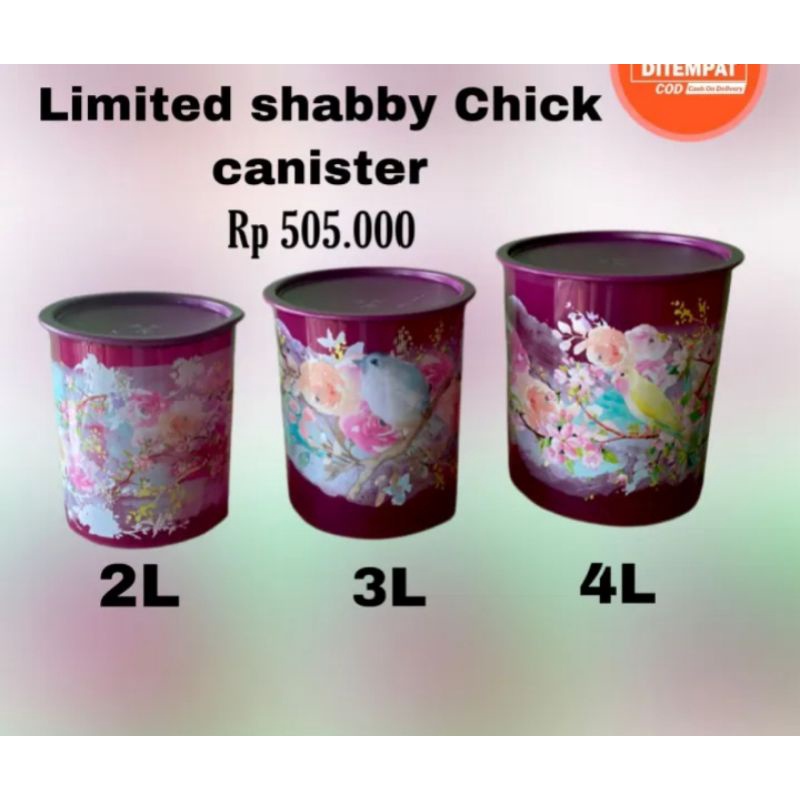 shabby chic canister set tupperware / toples tupperware set isi 3 / toples lebaran