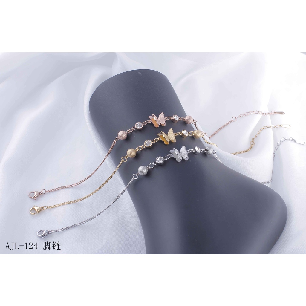 Gelang Kaki Titanium Kupu-kupu Perhiasan Wanita Jewelry 124