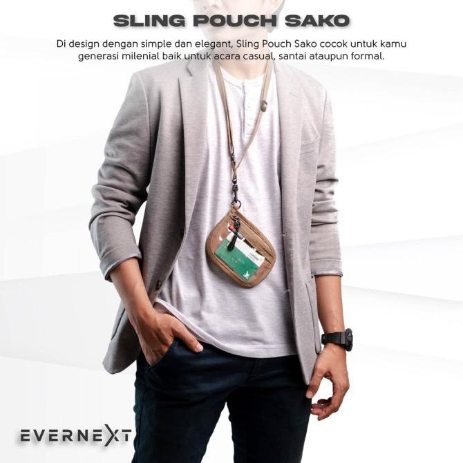 TAS LEHER HANGING WALLET SELEMPANG KALUNG DOMPET KARTU UANG ID CARD