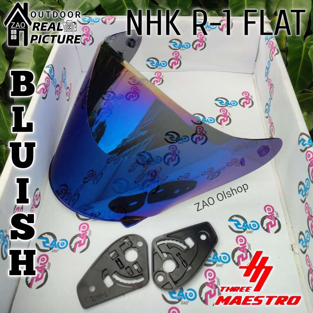 kaca helm Flat visor NHK R1 SOLID visorflat nhk r-1 clear rone putih smoke Iridium blue/ iridium red/ iridium silver/iridium gold tm4