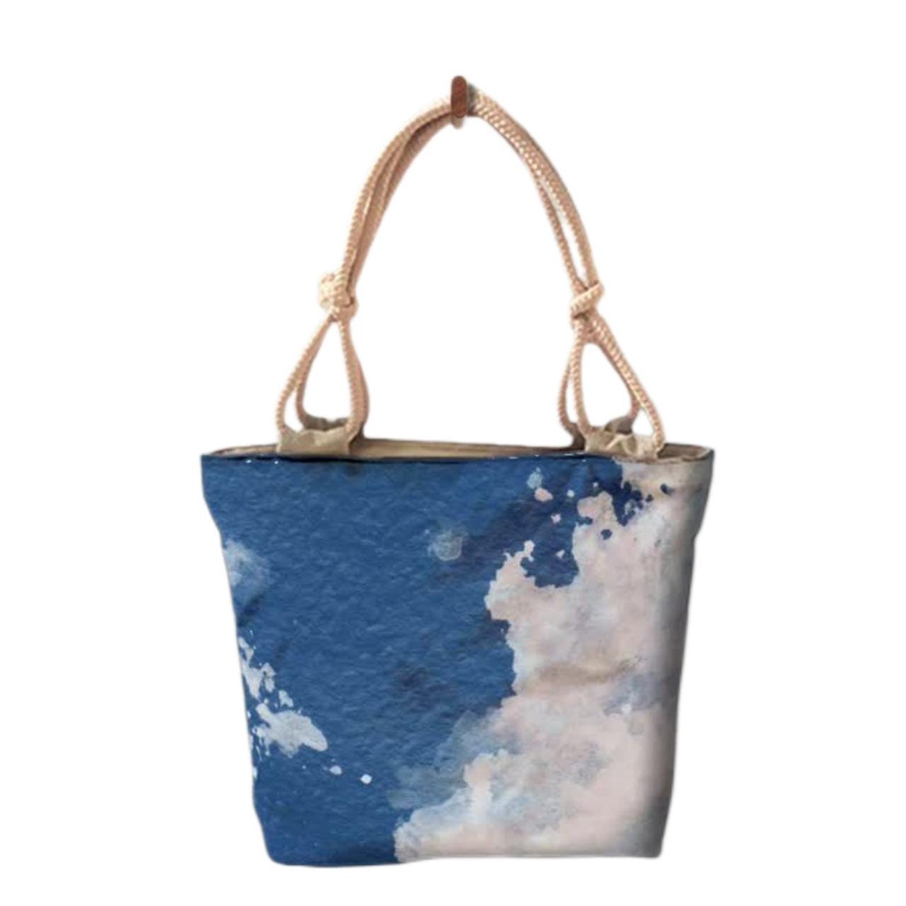 tas wanita Tote bag Kanvas Resleting Premium - Tote Bag Selempang wanita Tali Sumbu PrintingTerkini