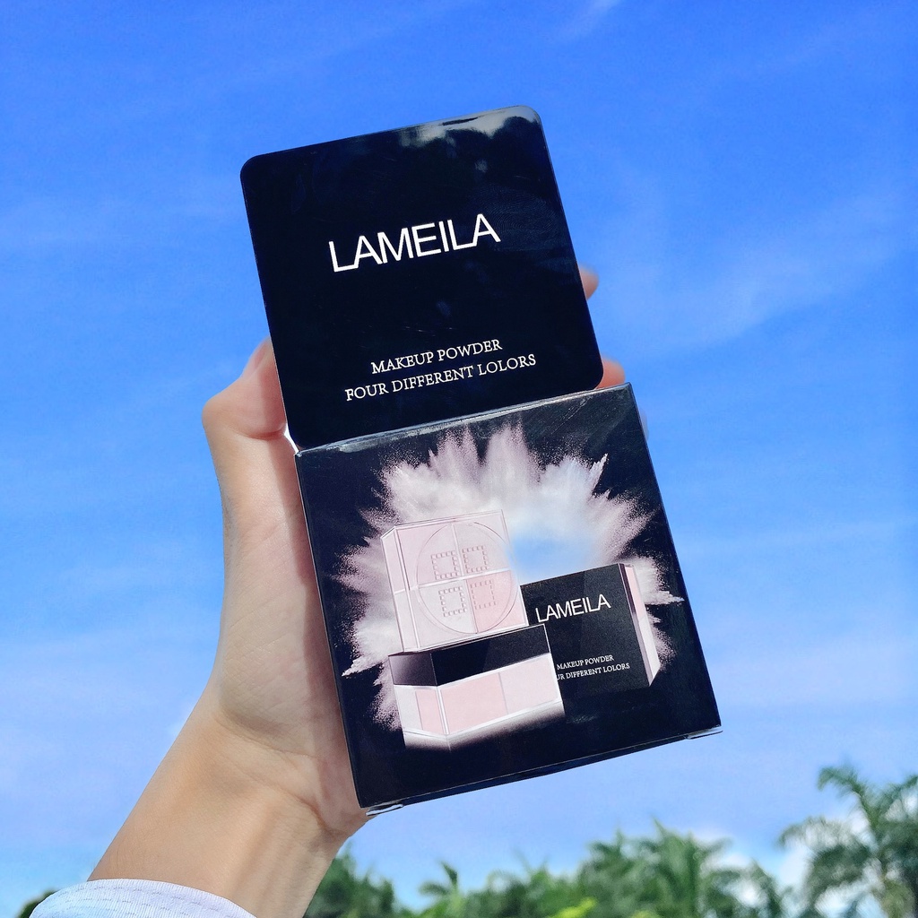 LAMEILA Bedak 4 Color Loose Setting Powder untuk Hasil Riasan Wajah yang Lebih Tahan Lama dan Kulit yang Merata dan Halus LA194