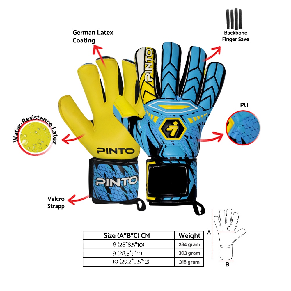 Sarung Tangan Kiper Tulang Dewasa PINTO Gremio