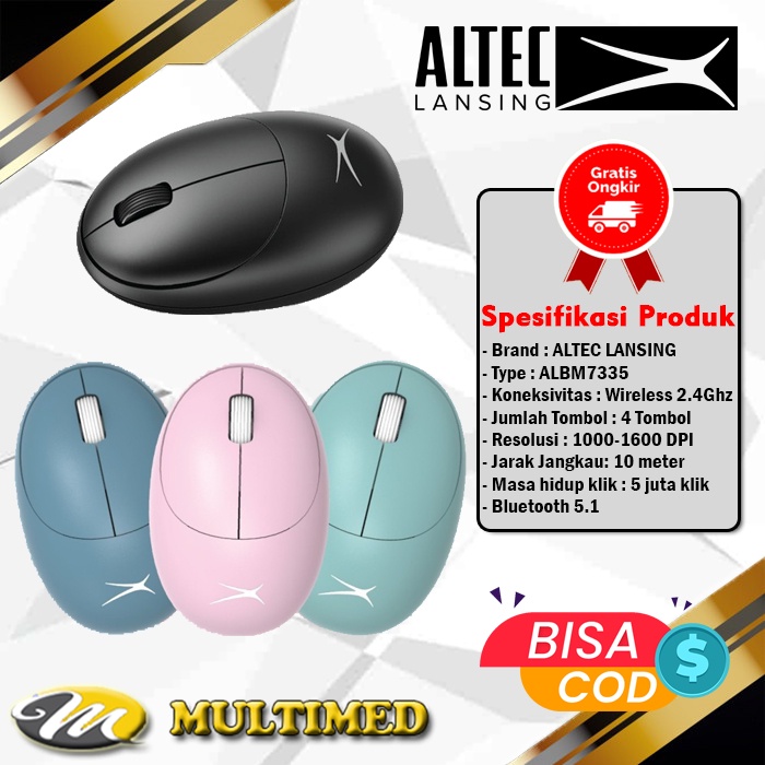 Mouse Altec Lansing ALBM7335 - Dual Mode 2.4Ghz Wireless &amp; Bluetooth