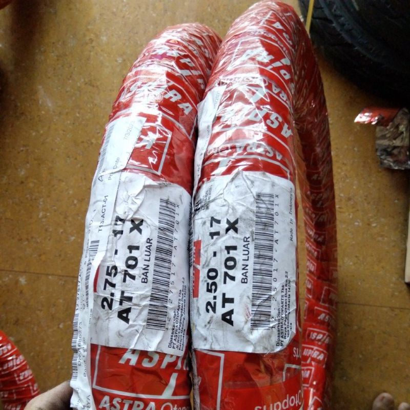 PAKET SEPASANG BAN TUBE TYPE ASPIRA AT701X AT 701 701X 250 275 RING 17 TT BAN LUAR DEPAN BELAKANG MO