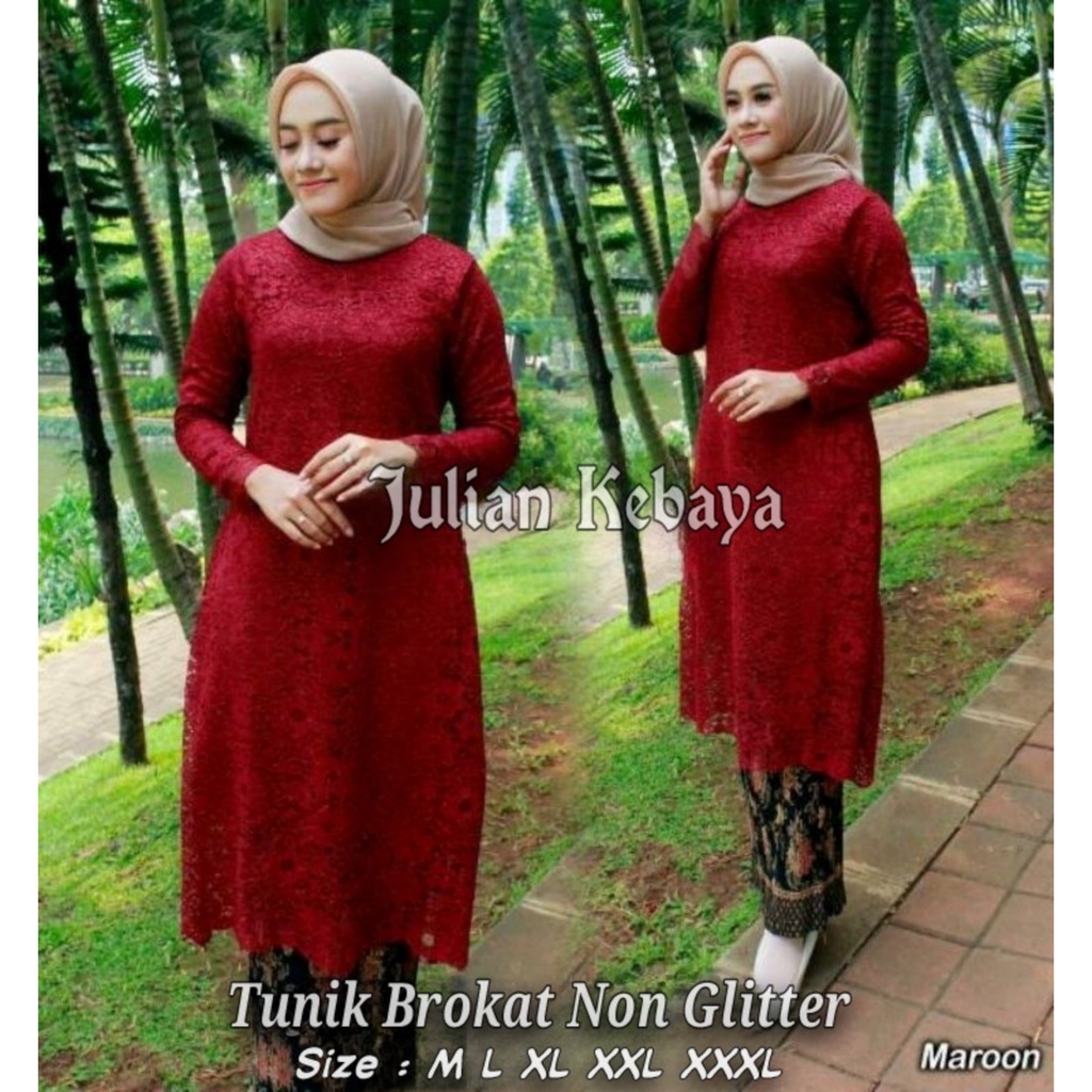 KEBAYA BROKAT TUNIK MUSLIM MODERN / SET KEBAYA BROKAT MODERN / KEBAYA WISUDA / KEBAYA TUNIK BROKAT