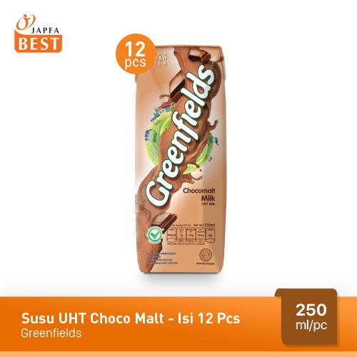 Susu Greenfields UHT Choco Malt 250 ml - Isi 12 pcs