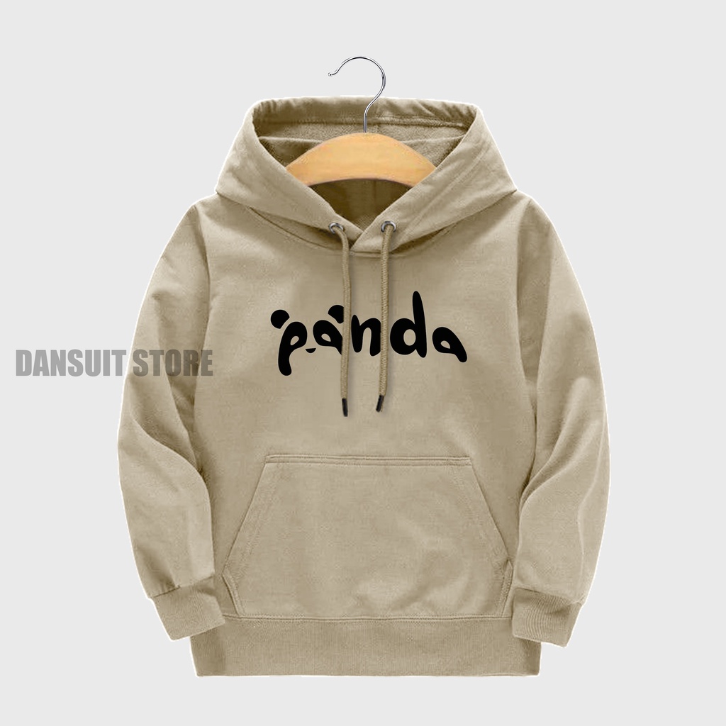 Hoodie Anak Laki-laki Perempuan Usia 4-13 Tahun Motif Sablon PANDA Bahan Fleece Tebal Premium