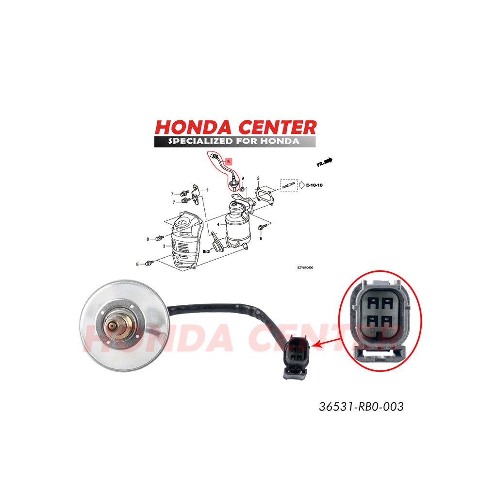 sensor oksigen oxsigen oxygen 02 s1 air fuel ratio bagian atas honda freed mobilio brio jazz rs gk5 city 2008 2009 2010 2011 2012 2013 2014 2015 2017 2018 2019 2020