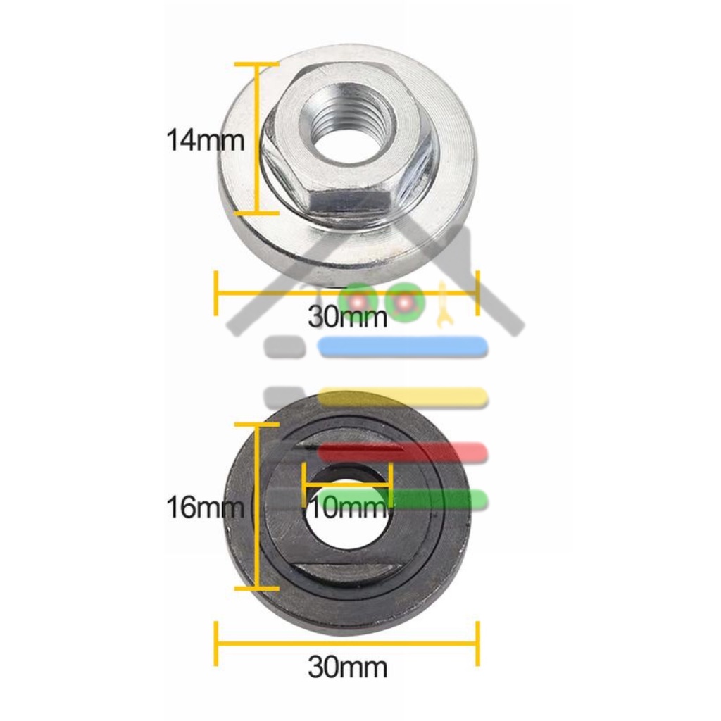 ADAPTER PEMANJANG 80MM MATA GERINDA EXTENTION SHAFT + RING PENJEPIT M10