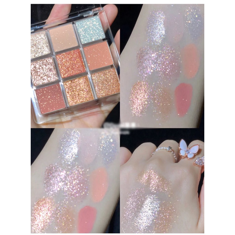 Eyeshadow Desert Rose Eyeshadow Los Angeles Girls Eyeshadow Nine-grid Sembilan Warna Transparan Acrylic Pearlescent Matte Eyeshadow Palette Kosmetik