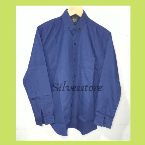 kemeja couple kopel copel ayah dan anak laki laki warna biru nevi navi navy polos lengan panjang dan pendek kemeja kasual