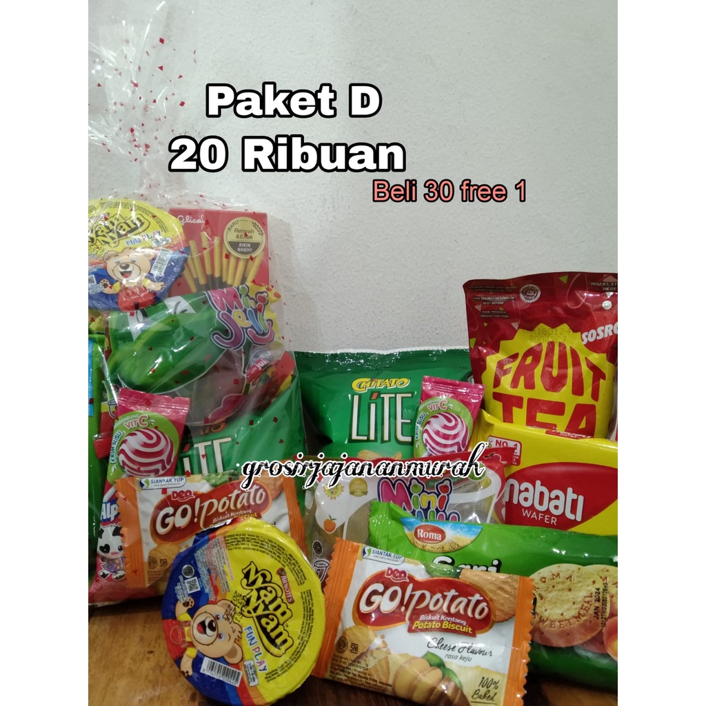 

HAMPERS SOUVENIR ULANG TAHUN ANAK 10000 PAKET SNACK BINGKISAN GOODIE BAG MURAH BERHADIAH LANGSUNG