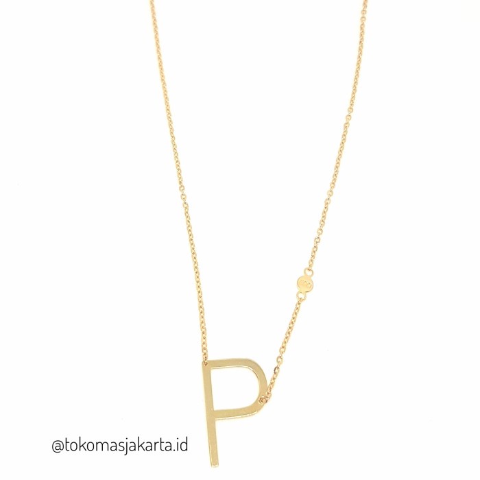 Kalung Nori Liontin Huruf P Emas Kuning 2.2gr