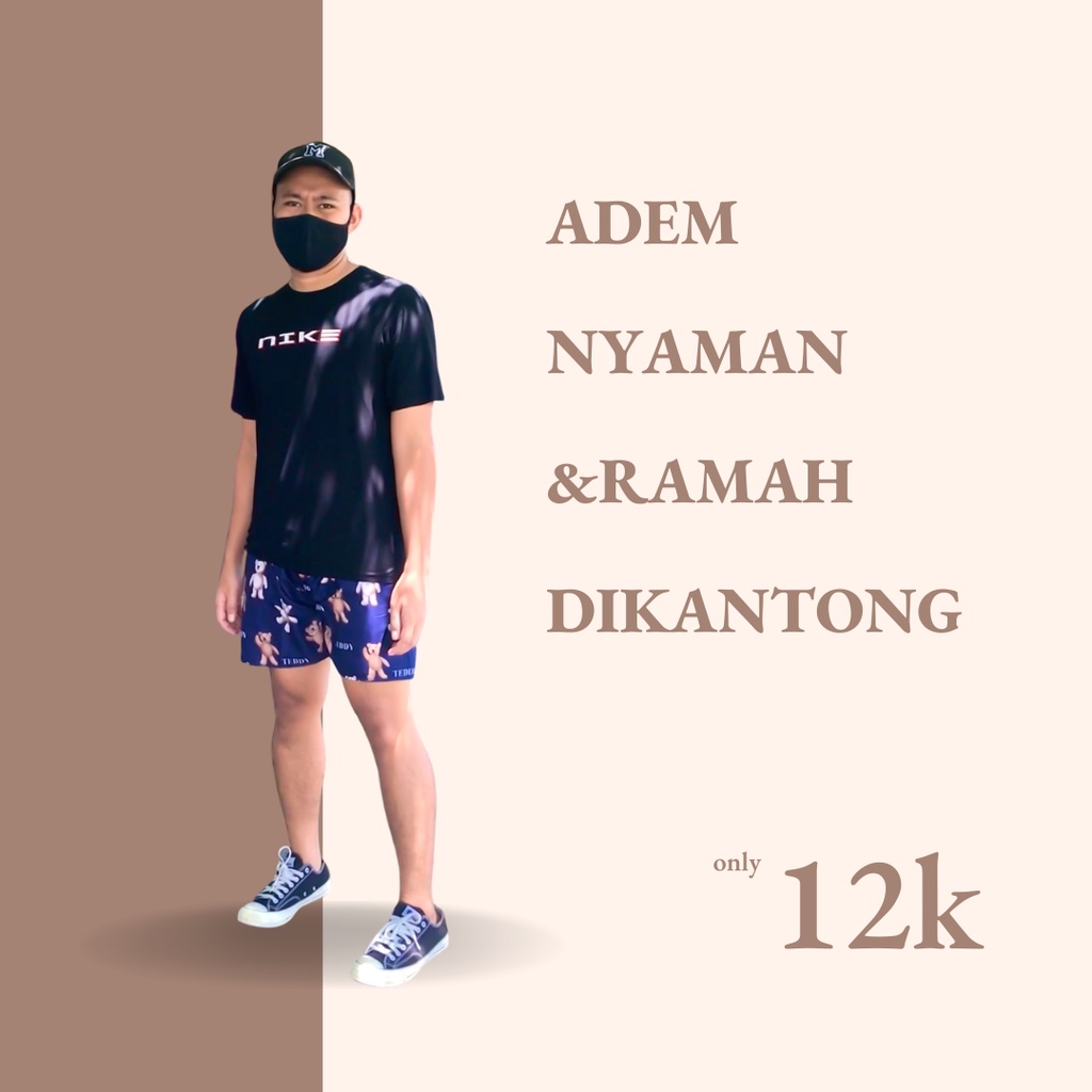 BOXER pria | Celana Pendek Pria Dewasa | Kolor Santai Katun Polos