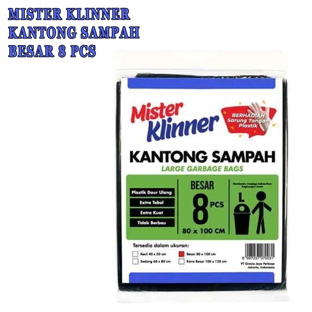 Kantong Sampah* Mister Klinner* Plastik Sedang* UK.L 8pcs