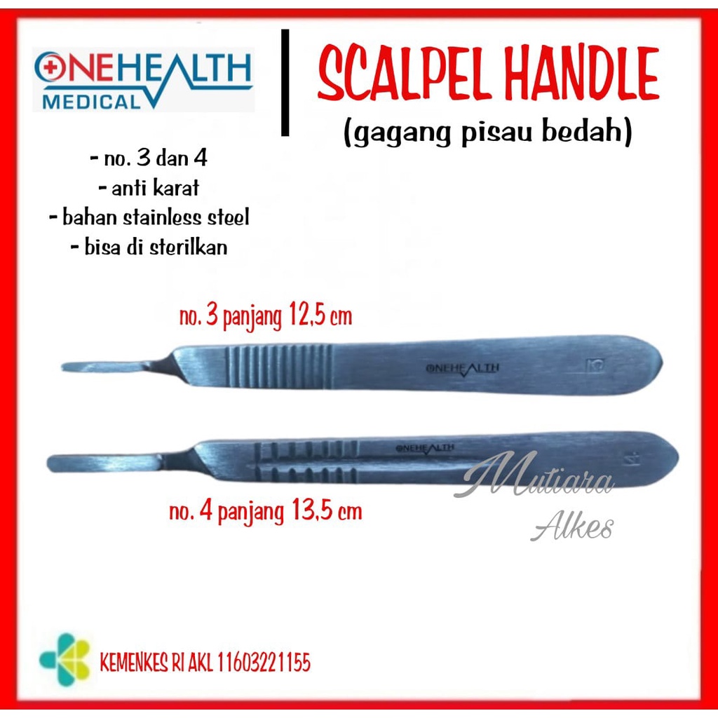 Scapel Handle Scapel Handel Scaple Handel Gagang Pisau Operasi ONEHEALTH