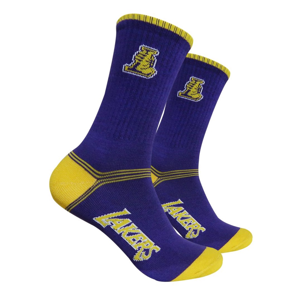 Kaos Kaki Motif Lakers Ungu ( K15 )