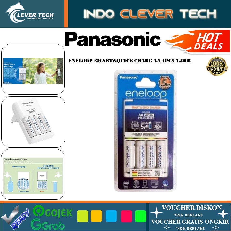 Panasonic Eneloop Smart &amp; Quick Charger AA 4pcs 1.5H