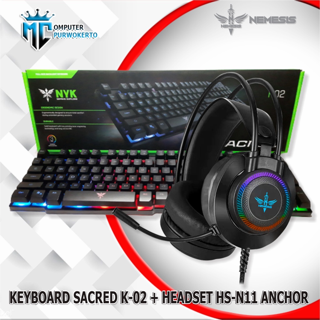 PAKET KEYBOARD GAMING SACRED K-02 PLUS HEADSET GAMING