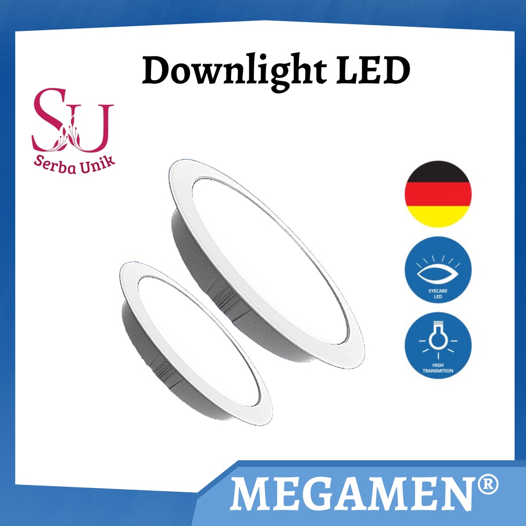 Megaman Downlight Lampu LED MQTL1119 6500K / 5W / 7W / 9W / 12W / 24W / 18W