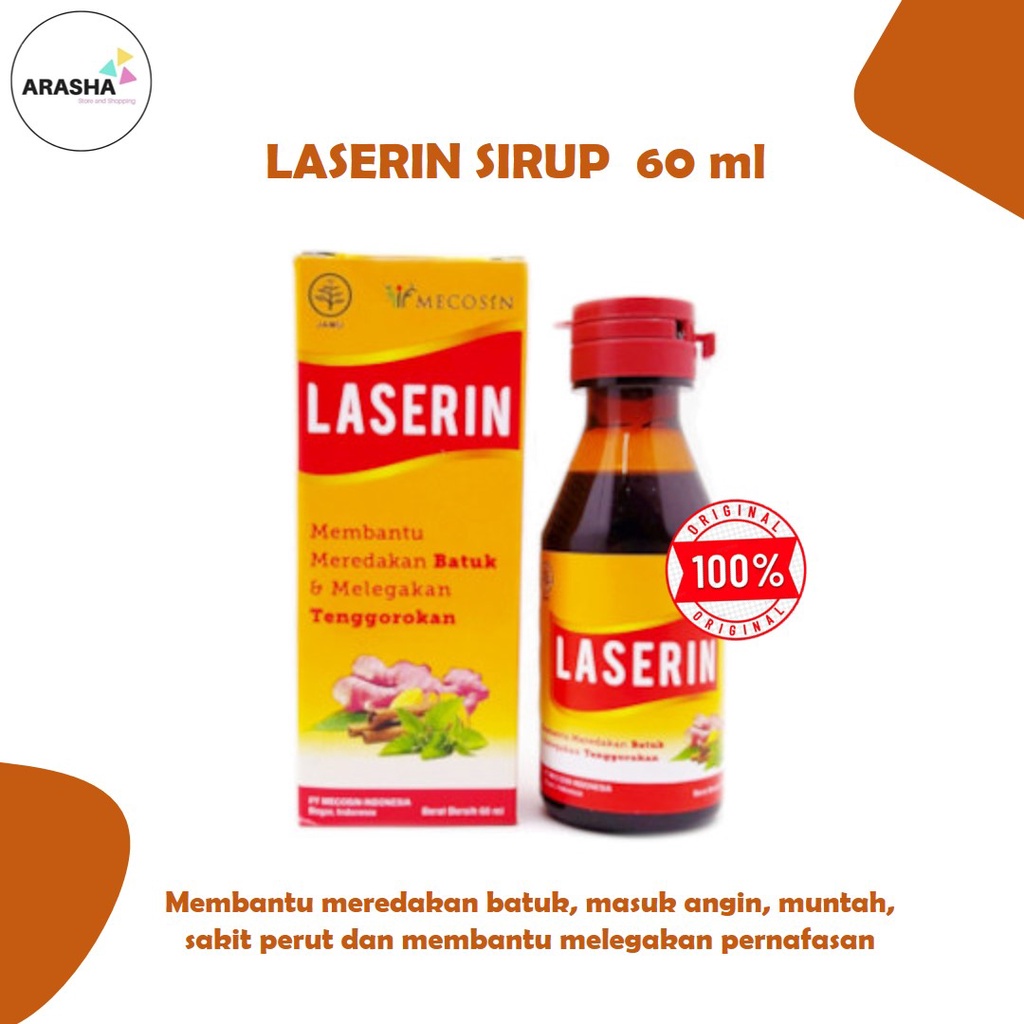 

LASERIN SIRUP 60 ML Obat Batuk Herbal/Meredakan Batuk/Melegakan tenggorokan