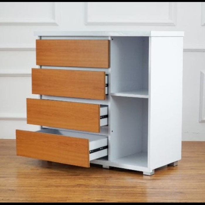 Bedside Meja Nakas Minimalis Laci 4 Susun / Nakas Serbaguna / Drawer Laci