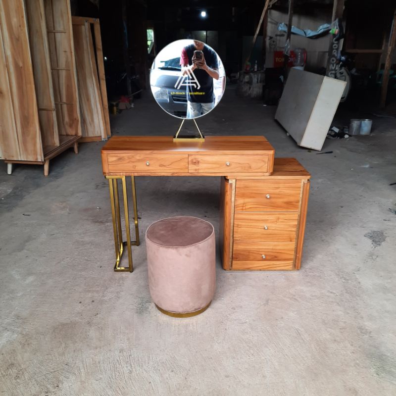 Meja rias minimalis modern meja rias kayu jati