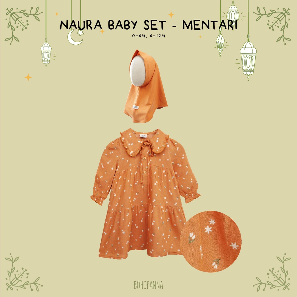 BOHOPANNA Naura Baby Set Raya Collection Gamis Set Anak Perempuan