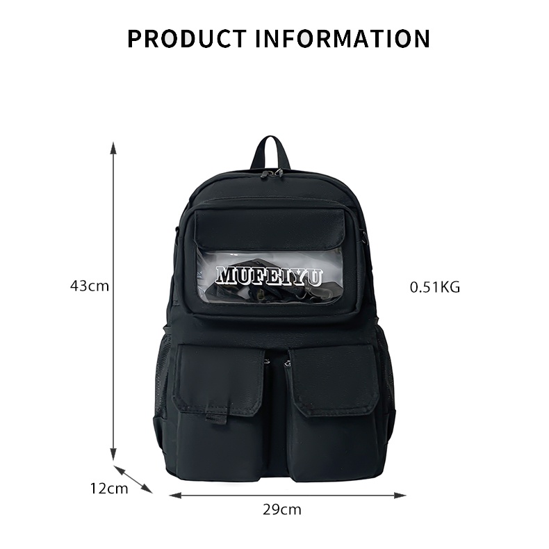 Tas 2in1 Unisex Fashion Terbaru Tas Punggung Sekolah Anti Air Ransel Laptop Kerja Multifungsi TR409