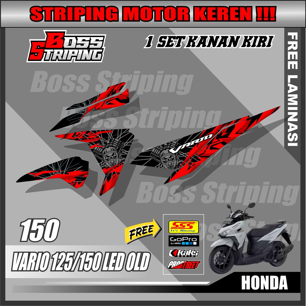Sticker Striping Variasi Vario 125 -150 Led 2015 2016 2017- Sticker Motor Vario Led Design Keren War