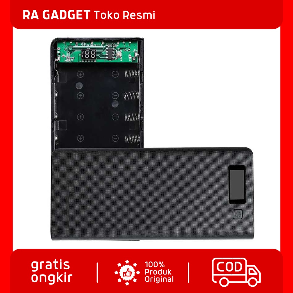 DIY Power Bank Case 8x18650 2 Port + Display / Case Casing Powerbank Powerbeng Powebenk Pengisi Daya