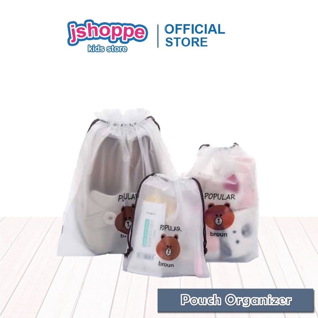 JSHOPPE Tas Kantong Organizer Anti Air Travel Praktis Untuk Kosmetik Baju Dan Sepatu Tas Serut Pouch