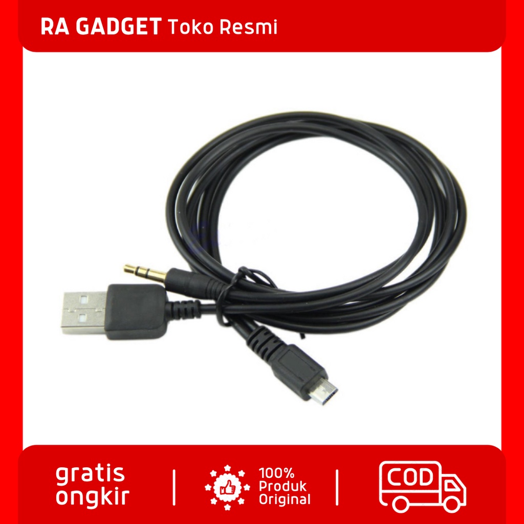 Kabel Splitter Micro USB ke AUX 3.5mm + USB Male / Kabel Data Aux Audio Mobil To Rca Sambungan Kabel