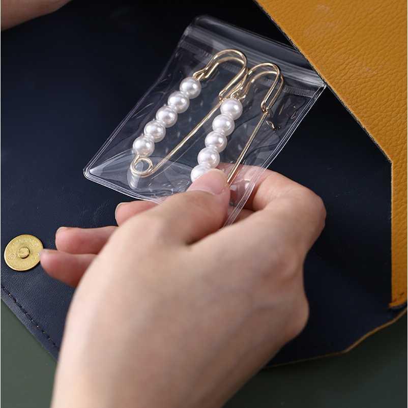 Tempat Aksesoris Perhiasan Plastik Zipper Anti Oksidasi 42 Slots - LI24 - Transparent