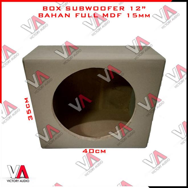 Box Full Mdf Subwoofer 12 Inch Boks Sub Audio Mobil Tebal 15Mm Cream