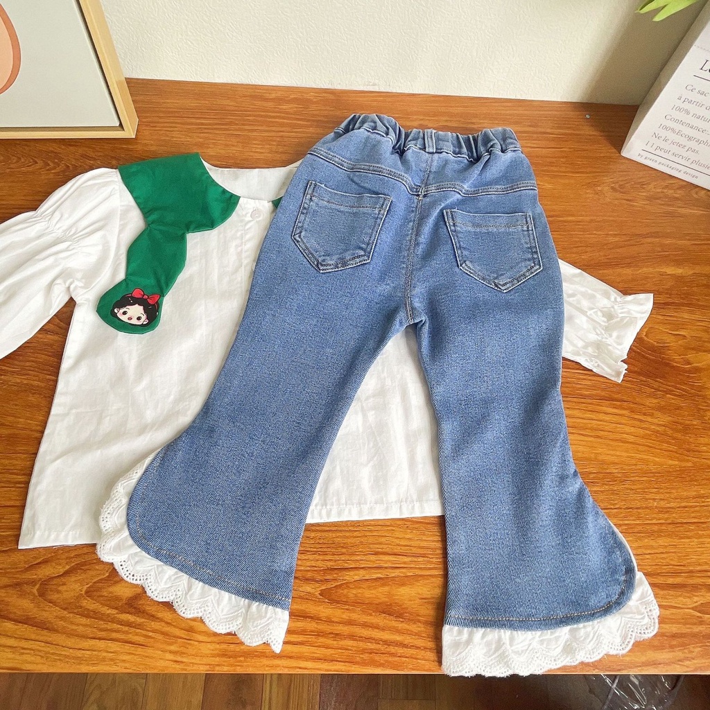 (LOLI-JKT) BS-410 STELAN ANAK CEWEK CUTE TWINSJEANS SIZE 100-140