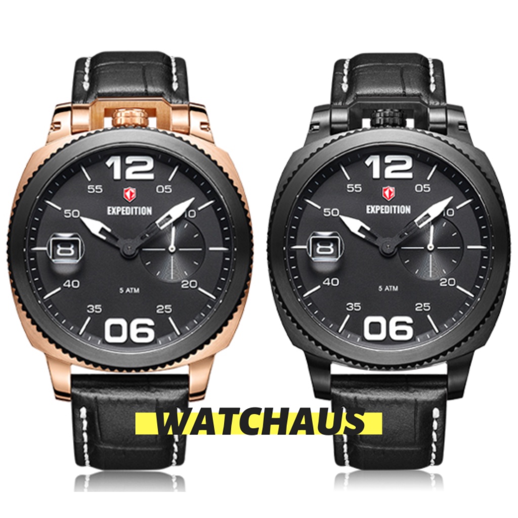 JAM TANGAN PRIA EXPEDITION E6723 E 6723 MSL ANALOG LEATHER STRAP