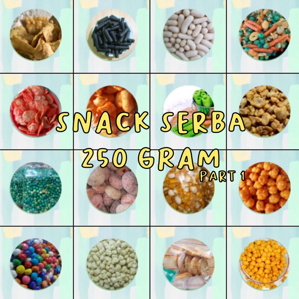 

Cemilan lengkap serba 250gram/Snack kiloan serba 250gram