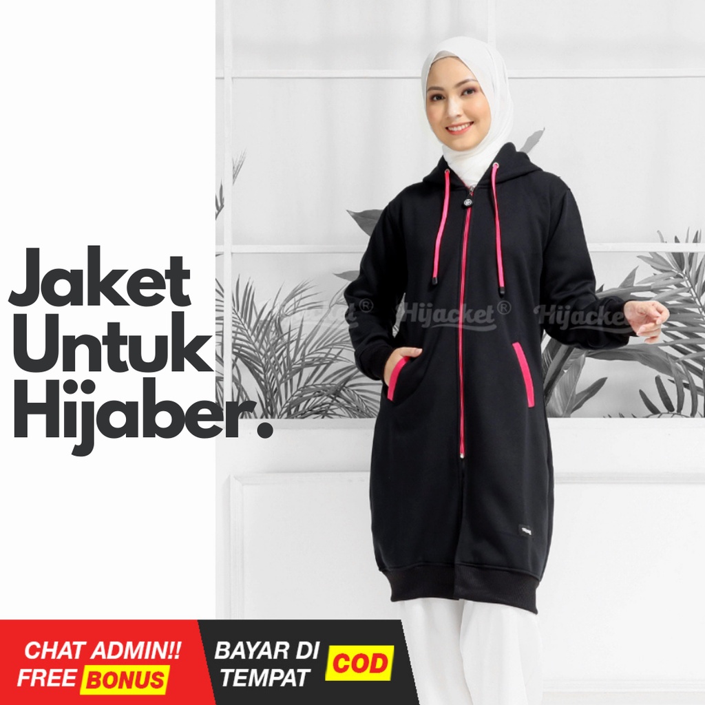 HIJAKET BASIC | HIJAKET JAKET HIJAB PANJANG WANITA MUSLIMAH SYAR'I